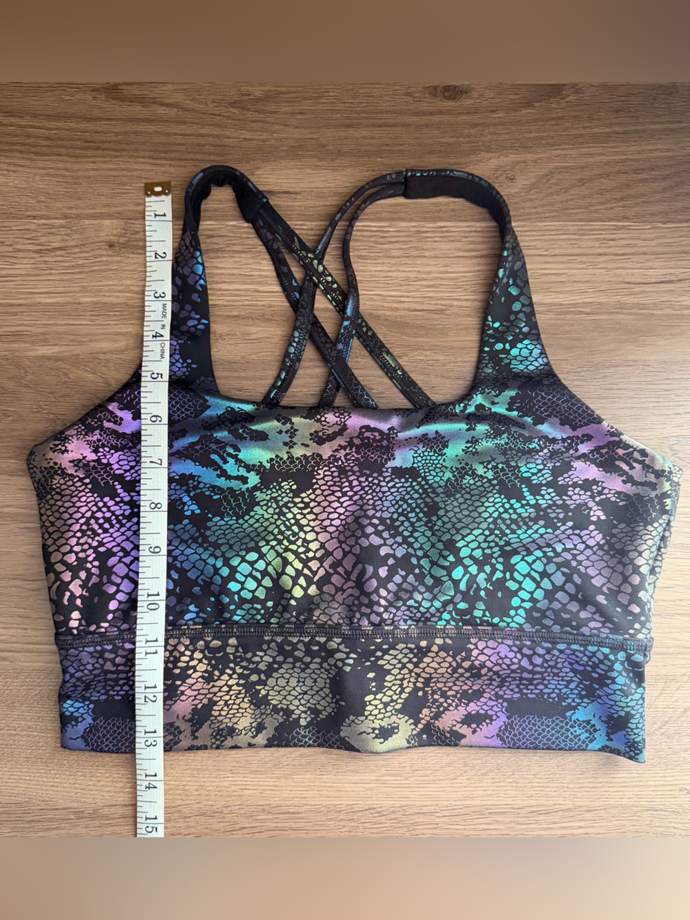 Constantly Varied Gear CVG “Glisten Here” Black Workout Sports Bra, Medium - Picture 7 of 7